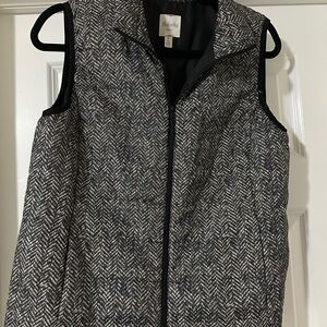 Rafaella Black and White Quilted Vest